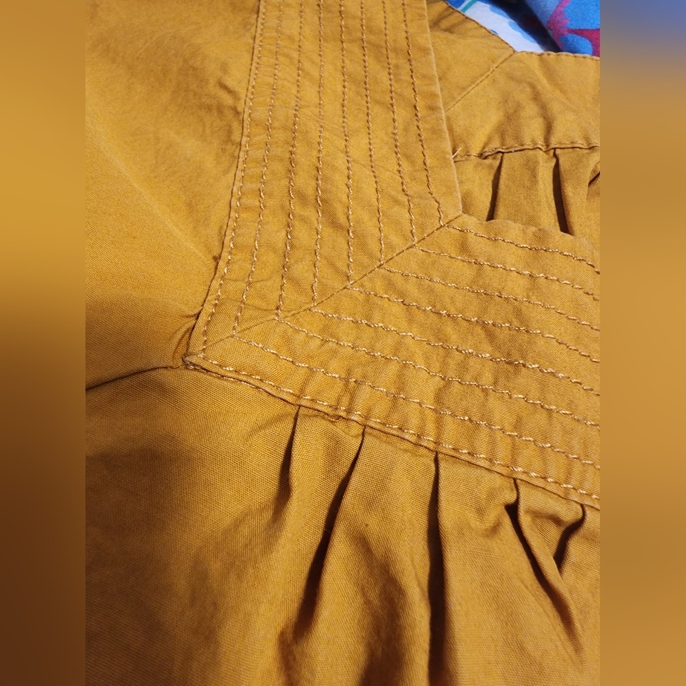 Madewell Square Neck Wide Sleeve Top, Mustard Color, Size XXS - Picture 11 of 12